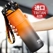 1000ML Tritan Plastik Spor Su Şişesi - Siyah Turuncu - 1
