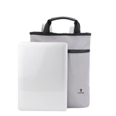 Gri Tote Omuz Çantası - Polyester - Fermuarlı - 3