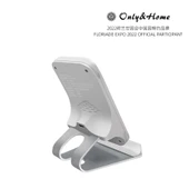 Katlanabilir Masaüstü Metal Telefon Standı - Mat Buzlu Beyaz thumbnail 5