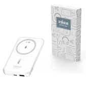 10000mAh Manyetik Kablosuz Hızlı Şarj Powerbank - 113.5*70*17mm - 2
