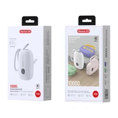 10000mAh Taşınabilir Şarj Aleti - Dahili Kablolu ve Dijital Ekranlı - Mavi - 2