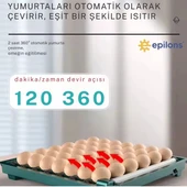 Slim Yeni Model 130’lu Gün Sayaçlı Otomatik Kuluçka Makinesi – Tavuk Kaz Ördek Kuş Yumurtası Uyumlu - 6