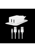 TTEC 2SCS21DB ŞARJ USB BAŞLIK ÇİFT ÇIKIŞ IPHONE+MİCRU OSB KABLO 2.4A - 1