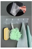 2 Adet Kendinden Yapışkanlı Güçlü Şeffaf 5li Askılık - Kapı Arkası Mutfak Duvar Banyo thumbnail 2