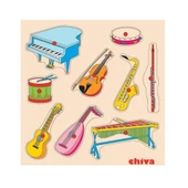1004-cs Chiva, Müzik Aletleri Ahşap Puzzle - 1