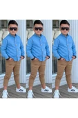 MODAVALS HAKİM YAKA DENIM GÖMLEK & GABARDİN PANTOLON ERKEK ÇOCUK 2’Li TAKIM - 1