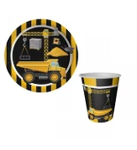 İNŞAAT TEMALI KARTON TABAK VE BARDAK SETİ 8+8 ADET thumbnail 1