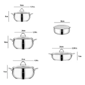 10 Parça Cook SteelBox Paslanmaz Çelik Tencere ve Saklama Kabı - 4