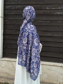 Pamuklu Soft Roza Desen Şal-Eflatun/Vizon - 5
