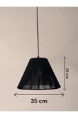 KorFam MAKROME EL YAPIMI BOHEM KONİK ŞEKİLLİ RUSTİK AVİZE - 3