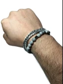 JTSS25KOB1571 PASLANMAZ ÇELİK JASPER DOĞALTAŞ JANTİ KOMBİN BİLEKLİK KUTULU thumbnail 3