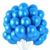 METALİK BALON MAVİ 100 ADET thumbnail 1
