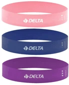 Delta Latex 3'lü Aerobik Pilates Direnç Egzersiz Bandı Squat Çalışma Lastiği (Uç Kısmı Kapalı) - 1
