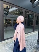 Taş Desen Pamuklu Jakar Şal-Pudra - 2