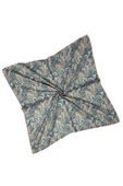 Ebruli Pamuklu Etnik Desenli Soft Eşarp – 90x90 cm - 3