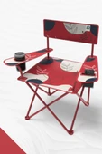 2 Adet Qufi Desenli Katlanır Kamp Piknik Sandalyesi Rejisör Koltuğu Kırmızı - 3
