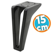 Mobilya Kanepe Sehpa Tv Ünitesi Çekyat Koltuk Ayağı 15 Cm Siyah Baza Ayakları thumbnail 1