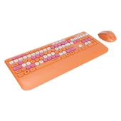 Everest KM-6281 CANDY Renkli Tuşlu Turuncu Kablosuz Q Multimedia Klavye + Mouse Set - 2