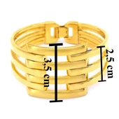 FerizZ Altın Kaplama Üç Kollu Dört Sıra Düz Kaburga Kelepçe thumbnail 4