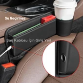 Polham 2 Adet Set Deri Araç İçi Ön Koltuk Yanı Organizer, Telefon, Cüzdan, Bardak Tutucu Düzenleyici Organizer - 4