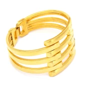 FerizZ Altın Kaplama Üç Kollu Dört Sıra Düz Kaburga Kelepçe thumbnail 3