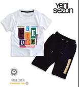 Triliya Pamuklu Unisex Çocuk Kapri Takımı (Cepli & Kordonlu, 3-12 Yaş) TRL-27 - 2