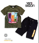 Triliya Pamuklu Unisex Çocuk Kapri Takımı (Cepli & Kordonlu, 3-12 Yaş) TRL-27 - 6