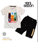 Triliya Pamuklu Unisex Çocuk Kapri Takımı (Cepli & Kordonlu, 3-12 Yaş) TRL-27 - 4