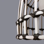 Martin Siyah Beyaz Rattan Sarkıt Avize - 4