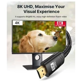 Jsaux 8k UHD Uzun HDMI Kablosu 48GBPS Yüksek Hızlı HDMI 2.1 Örgülü Oyuncu Kablo 4K 120Hz 144Hz 8k 60Hz Dinamik Hdr Dts:x 1080P 3D Earc Dizüstü Bilgisayar UHD Tv Oyun Monitörü Ps5 Ps4 Uyumlu CV0011 - 4