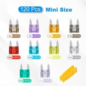 120 Parça 10 Çeşit Araç Sigorta Seti Plastik Çantada 2-35A (Mini Boy Bıçak Tip) - 2