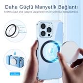 Coofbe 10 Adet Tüm Telefonlara Uyumlu 0.4mm Ultra İnce Yapışkanlı Mgsafe Uyumlu Mıknatıslı Metal Halka thumbnail 2