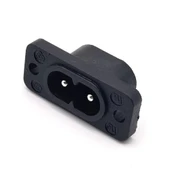 220V 5A AC Dişi Power Giriş Soketi C7 2 Pin Panel Montaj Tip Elektrik Güç Kablo Bağlantı Konnektörü thumbnail 6