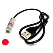 Usb Kablolu 5mW 650nm Nokta Çizgi Lazer Modül 1 Metre Kablo Lens ile Odak Ayarlı 12mm Çap İşaretle thumbnail 5