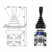 HKA1-41Y04 Joystick Latch 4 Yön NO Kumanda Kol Kalıcı Kilitli 10A 250V Monolever Anahtar Switch 30mm thumbnail 5