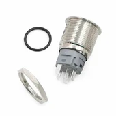 16mm Metal Buton Beyaz Power Sembol Led Işıklı Panel Montaj Düz Kafa Kilitlemeli DC 6A 12V IP67 Düğm - 4