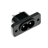 220V 5A AC Dişi Power Giriş Soketi C7 2 Pin Panel Montaj Tip Elektrik Güç Kablo Bağlantı Konnektörü thumbnail 1