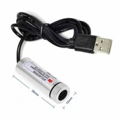 Usb Kablolu 5mW 650nm Kırmızı Artı Lazer Modül 1 Metre Kablo Lens ile Odak Ayarlı 12mm Çap İşaretle - 3