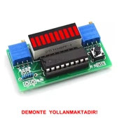 Demonte LM3914 10 Led 3.7V Lityum 12V Pil Kapasite Gösterge Modül DIY Led Elektronik Lehimleme Eğiti thumbnail 2
