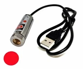 Usb Kablolu 5mW 650nm Nokta Çizgi Lazer Modül 1 Metre Kablo Lens ile Odak Ayarlı 12mm Çap İşaretle thumbnail 4