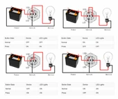 16mm Metal Buton Beyaz Power Sembol Led Işıklı Panel Montaj Düz Kafa Kilitlemeli DC 6A 12V IP67 Düğm - 6
