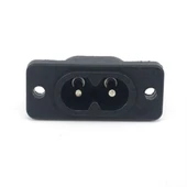 220V 5A AC Dişi Power Giriş Soketi C7 2 Pin Panel Montaj Tip Elektrik Güç Kablo Bağlantı Konnektörü thumbnail 2