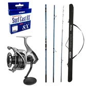 YekOutdoor Profesyonel Olta Seti Okuma Surfliner+ Surf 420cm 100-250gr 3 Parça Olta Kamışı&Okuma Tomcat TMC-8000 Olta Makinesi - 1