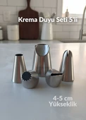 Büyük Boy 5’li Yaprak Uçlu Krema Duy Seti - Profiterol, Ekler,Cupcake Süsleme Paslanmaz Set-2 thumbnail 2
