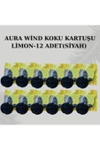 Carpex AURA WİND KOKU KARTUŞU LİMON 12 ADET (SİYAH) - 1