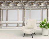 3D Saray Beyaz Panel Altın Motif Duvar Kağıdı Baskı thumbnail 6