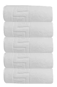 5 li Otel Ayak Havlusu Bukle Ayak İzli 50x70 Cm Beyaz 20/2 Ring 250 Gr - 1