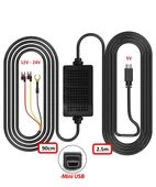 Araç İçi Kamera Adaptörü 12-24V/5V  Mini USB 3A Park Modu Adaptör - 1