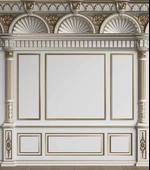 3D Saray Beyaz Panel Altın Motif Duvar Kağıdı Baskı thumbnail 7