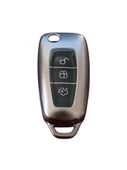 Ford Focus/Cmax/Fiesta/Mondeo/Transit Anahtar Uyumlu Silikon Oto Anahtar Kumanda Kabı Kılıf Füme - 1